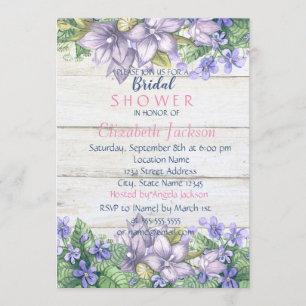 Invitation Fleurs aquarelles, Fête des mariées de texture boi