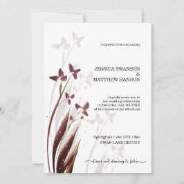 Invitation Fleurs aquarelles sauvages et tachées de vin