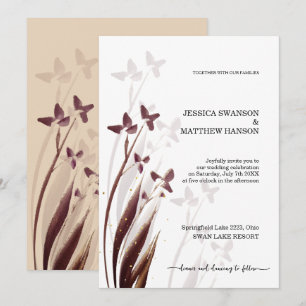 Invitation Fleurs aquarelles sauvages et tachées de vin