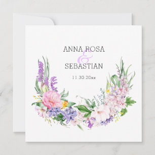 Invitation *~* Fleurs AR15 QR RSVP Boho Mariage