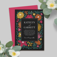 Fleurs audacieuses Mariage magenta orange noir