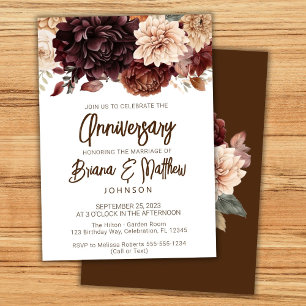 Invitation Fleurs beiges Brown Fleurs Mariages floraux