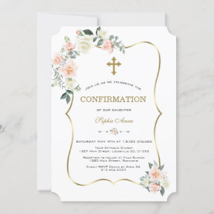 Invitation Fleurs blanches brillantes et délicates Confirmati