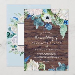 Invitation Fleurs blanches classiques   Rustic Le Mariage De