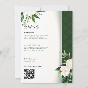 Invitation Fleurs blanches - Détails du Mariage de la bande o