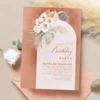 Fleurs blanches et Pampas Boho en herbe Anniversai