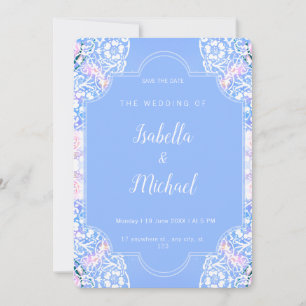 Invitation Fleurs blanches et sakura fleurie / Mariage