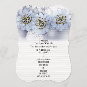 Invitation Fleurs Blanches Fête Famille Amis Invités de Maria