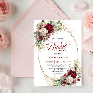 Invitation Fleurs blanches romantiques boho de Bourgogne et o