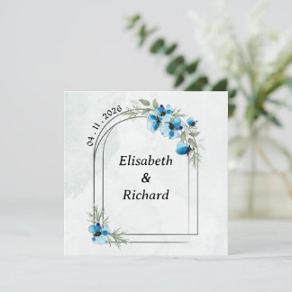 Invitation "Fleurs bleues"