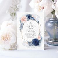 Fleurs bleues de la marine rose poussiéreuse Baptê