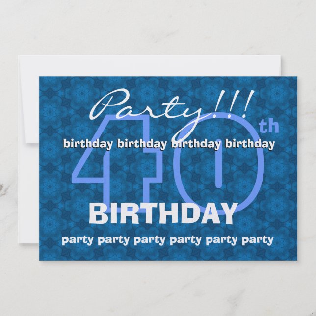 Invitation Fleurs bleues modernes W1497 (Devant)