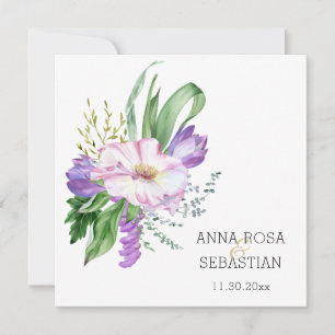 Invitation *~* Fleurs Boho AR15 QR RSVP Mariage