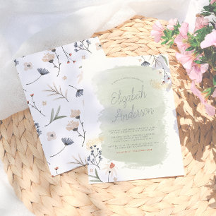 Invitation Fleurs Boho modernes & Fête des mariées de nom de