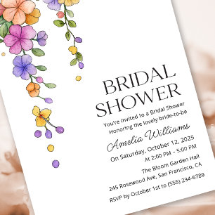 Invitation Fleurs botaniques sans couture Vigne Enterrement d