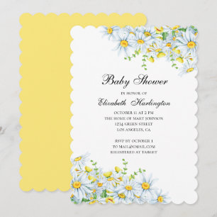 Invitation Fleurs chamomiles. Baby shower à fleurs