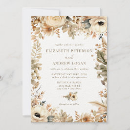 Invitation Fleurs Chic Boho | Mariage des fleurs d'automne