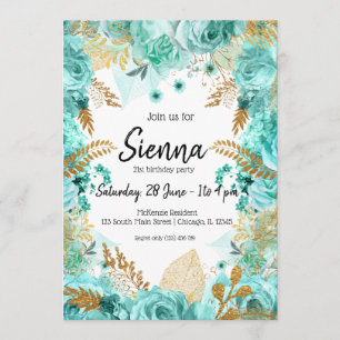 Invitation Fleurs chic et glamour modernes pour toutes les oc