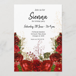 Invitation Fleurs chic et glamour modernes pour toutes les oc