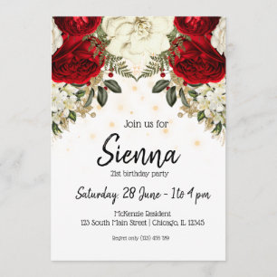 Invitation Fleurs chic et glamour modernes pour toutes les oc