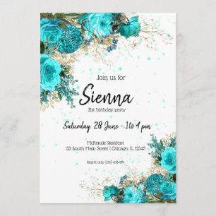Invitation Fleurs chic et glamour modernes pour toutes les oc