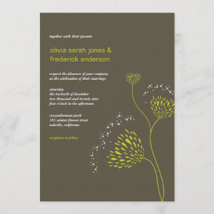 Invitation Fleurs Chrysanthème Floral Élégant Mariage chic