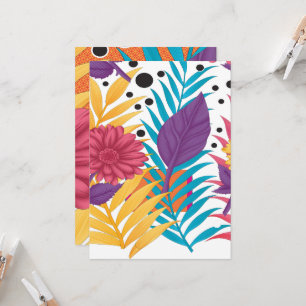Invitation fleurs colorées et feuilles sur un arrière - plan 