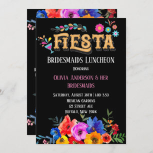 Invitation Fleurs colorées Fiesta Bridesmaids Déjeuner
