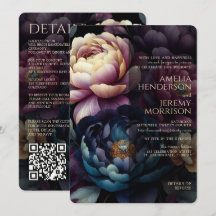 Fleurs colorées lunatiques avec code QR