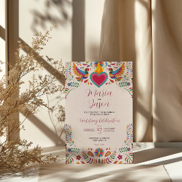 Invitation Fleurs colorées mexicaines de Fiesta Mariage botan