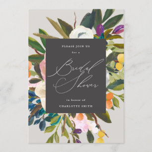 Invitation Fleurs d'agrumes lumineuses   Dove Grey   Fête des