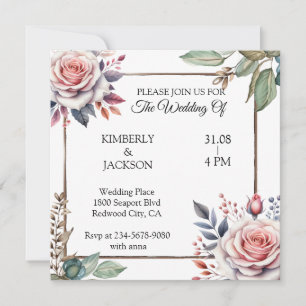 Invitation Fleurs d'amour