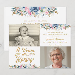 Invitation Fleurs d'anniversaire DES ANNÉES DE PRÉPARATION 2