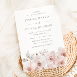 Invitation Fleurs d'Aquarelle Belle Mariage