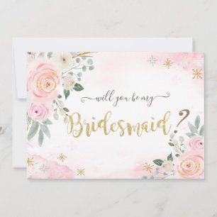 Invitation Fleurs d'aquarelle chic Fleurs de neige Bridesmaid