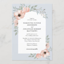 Fleurs d'aquarelle de pêche Mariage bleu foncé