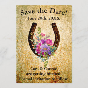 Invitation Fleurs d'aquarelle Enregistrer la date