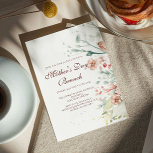 Invitation Fleurs d'aquarelle Fête des mères Brunch Invitatio