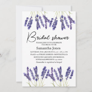 Invitation Fleurs d'aquarelle Lavender Fête des mariées viole