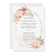 Fleurs d'aquarelle modernes Mariage or