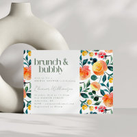 Fleurs d'aquarelle orange rustique Brunch Bubbly