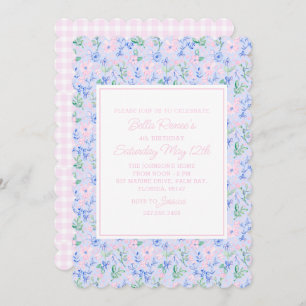 Invitation Fleurs d'aquarelle Preppy modifiables