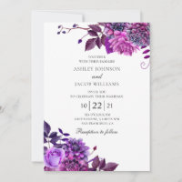 Fleurs d'aquarelle violet. Mariage lilas floral