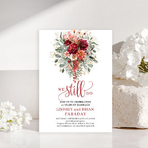 Invitation Fleurs d'automne bordeaux luxuriantes Nous nous ai