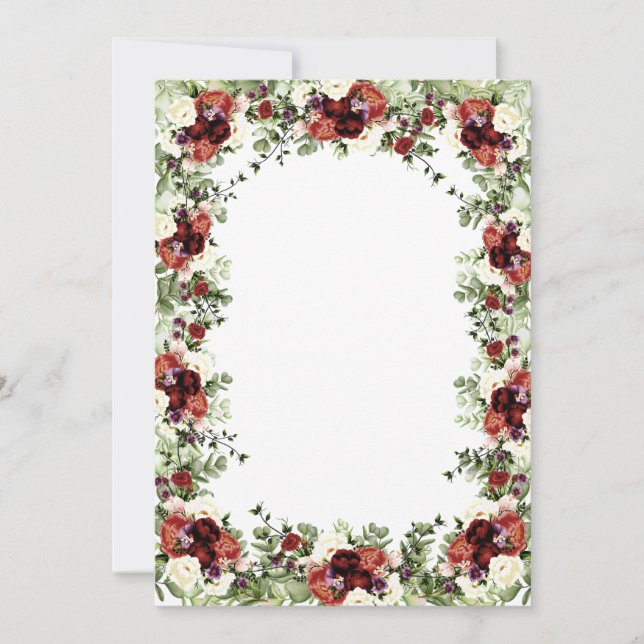 Invitation Fleurs d'automne Crème en terre cuite Fleur Bourgo (Devant)