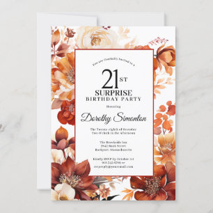 Invitation Fleurs d'automne en terre cuite 21e anniversaire s