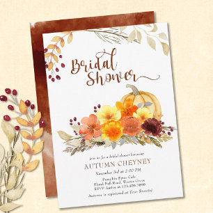 Invitation Fleurs d'automne et Fête des mariées Citrouille