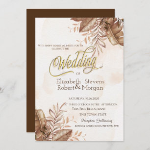 Invitation Fleurs d'automne exotiques Mariage