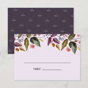 Invitation Fleurs d'automne Plum Mariage Table Place Card