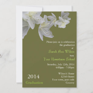 Invitation Fleurs d'azalée blanches élégantes pour la remise
